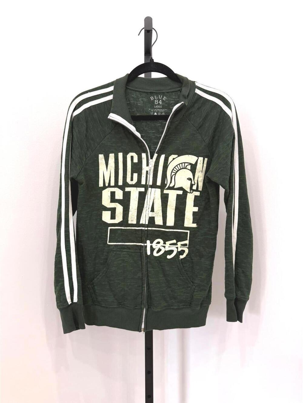 Michigan State Green Zip-Up Sweatshirt Jacket Large